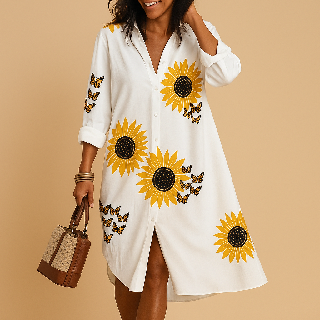 Zomerjurk voor dames van ademende stof met flatterende pasvorm, perfect voor warme dagen en feestelijke gelegenheden.