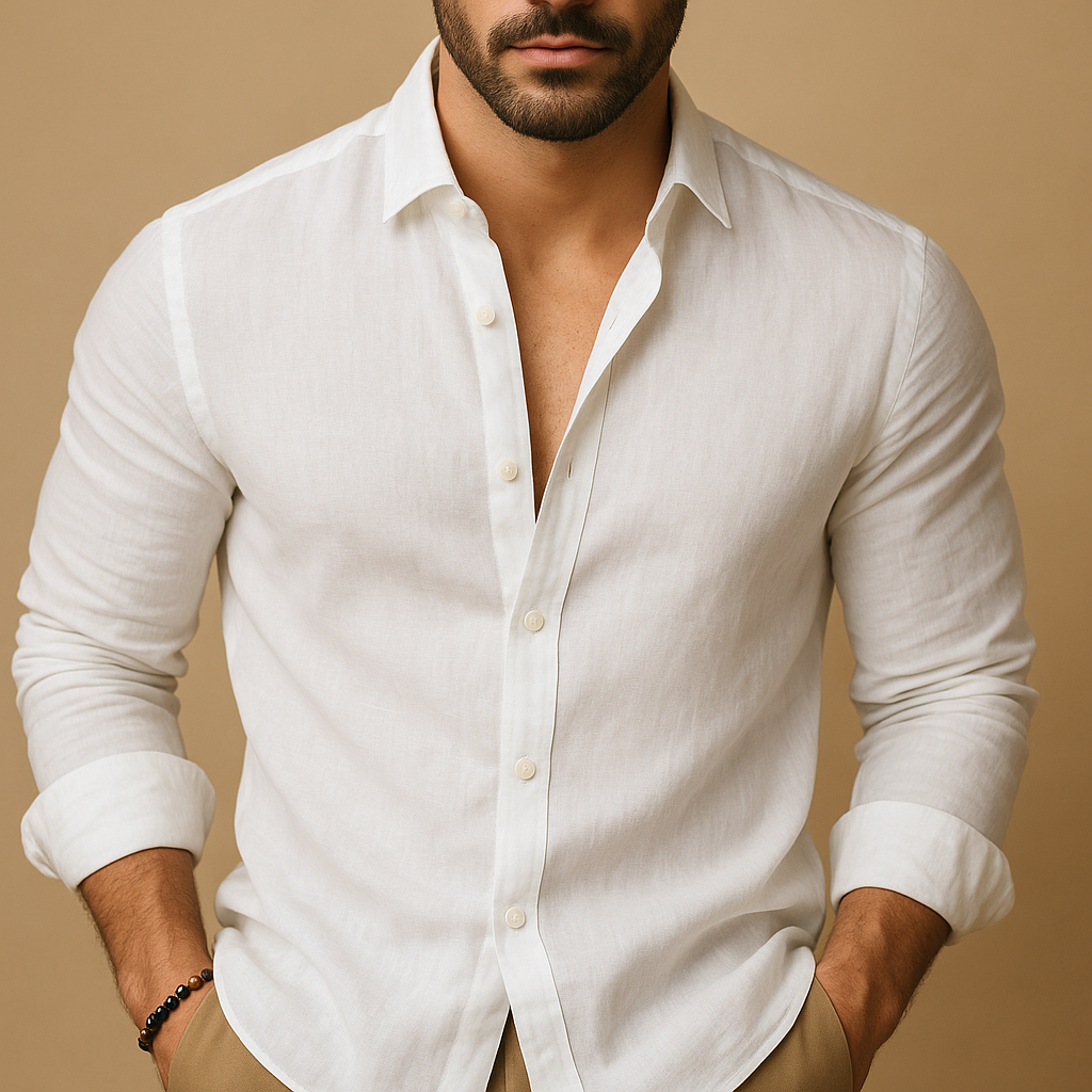 Lichtgewicht herenoverhemd met relaxte pasvorm, ademende stof en casual design, ideaal voor warme dagen en zomerse outfits.