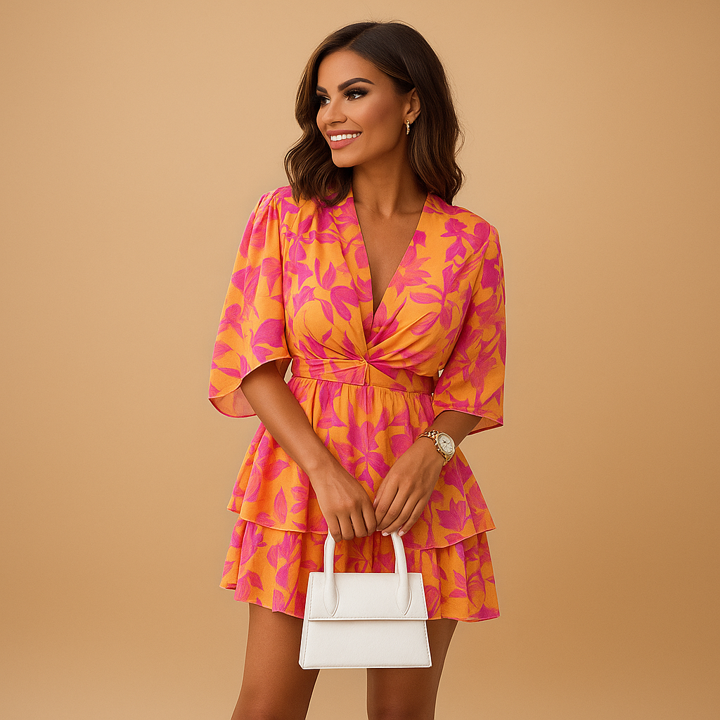 Bohemian mini jurk voor dames met ademend materiaal en kleurrijke patronen, perfect voor zomerse dagen, strand en festivals