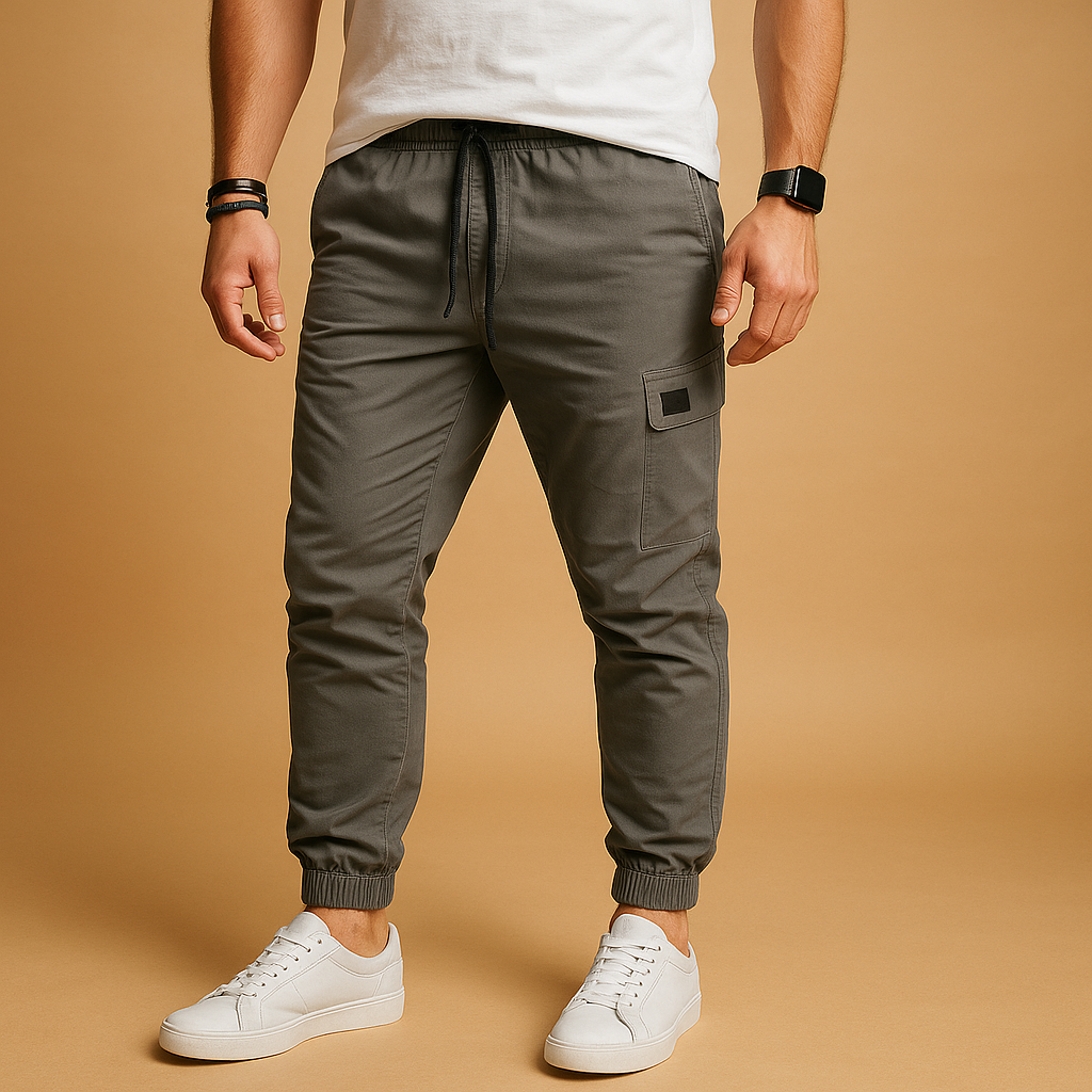 Cargo broek voor heren met meerdere zijzakken, beschikbaar in zwart, grijs, beige en groen – ideaal voor dagelijks gebruik en outdoor activiteiten