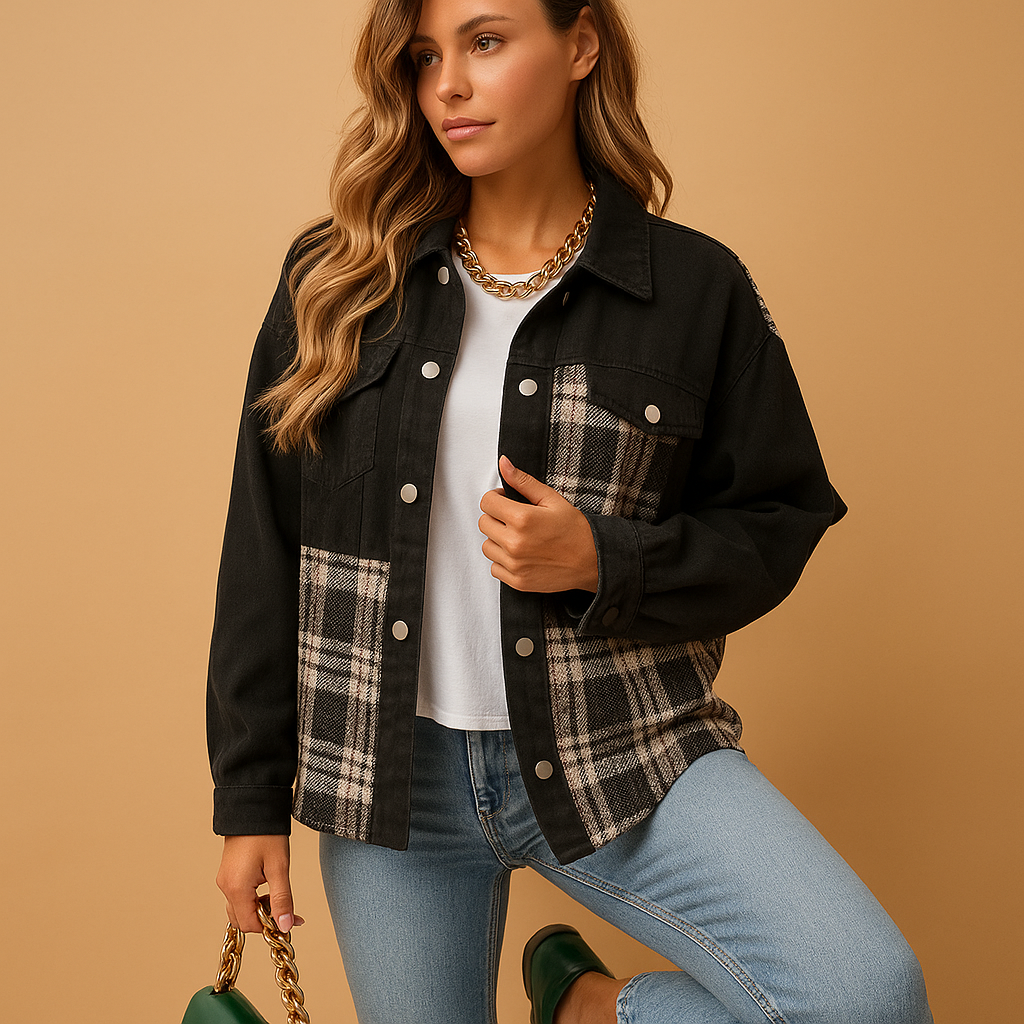 Comfortabele damesjas van ademend textiel met ruime pasvorm en zijzakken, ideaal voor casual en geklede outfits.