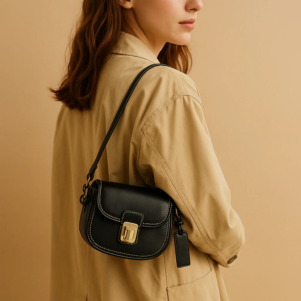 Crossbodytas voor dames met tijdloos ontwerp, klepsluiting en verfijnd interieur, geschikt voor dagelijks gebruik of avondgelegenheden.