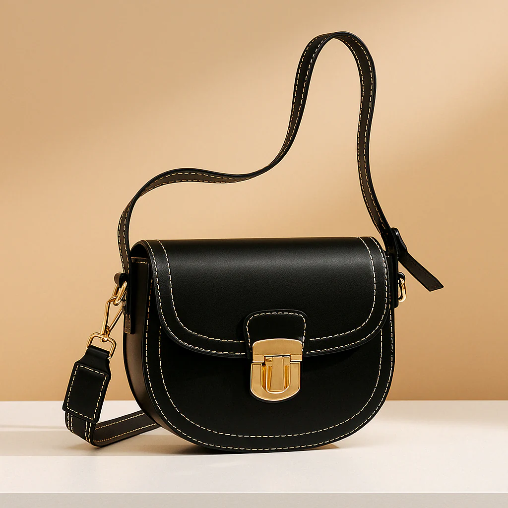 Crossbodytas voor dames met tijdloos ontwerp, klepsluiting en verfijnd interieur, geschikt voor dagelijks gebruik of avondgelegenheden.
