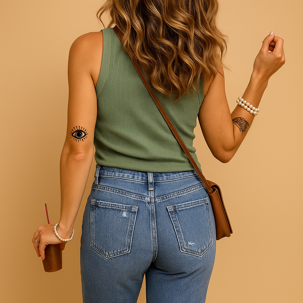 Dames tanktop van katoenmix met U-hals en slanke pasvorm, ideaal voor zomerse outfits en casual gelegenheden.