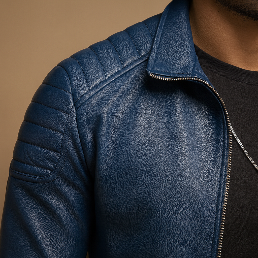 Luxe bikerjack voor heren met zacht ademend materiaal, perfect voor zowel zakelijke als casual looks.