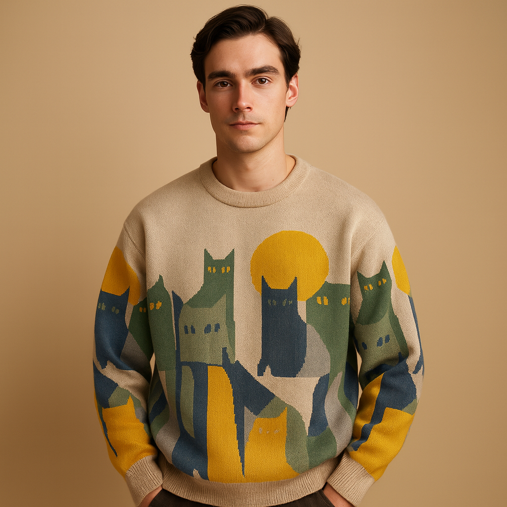 Oversized heren trui in modern design met warme en zachte stof, ideaal voor dagelijks gebruik in de herfst en winter.