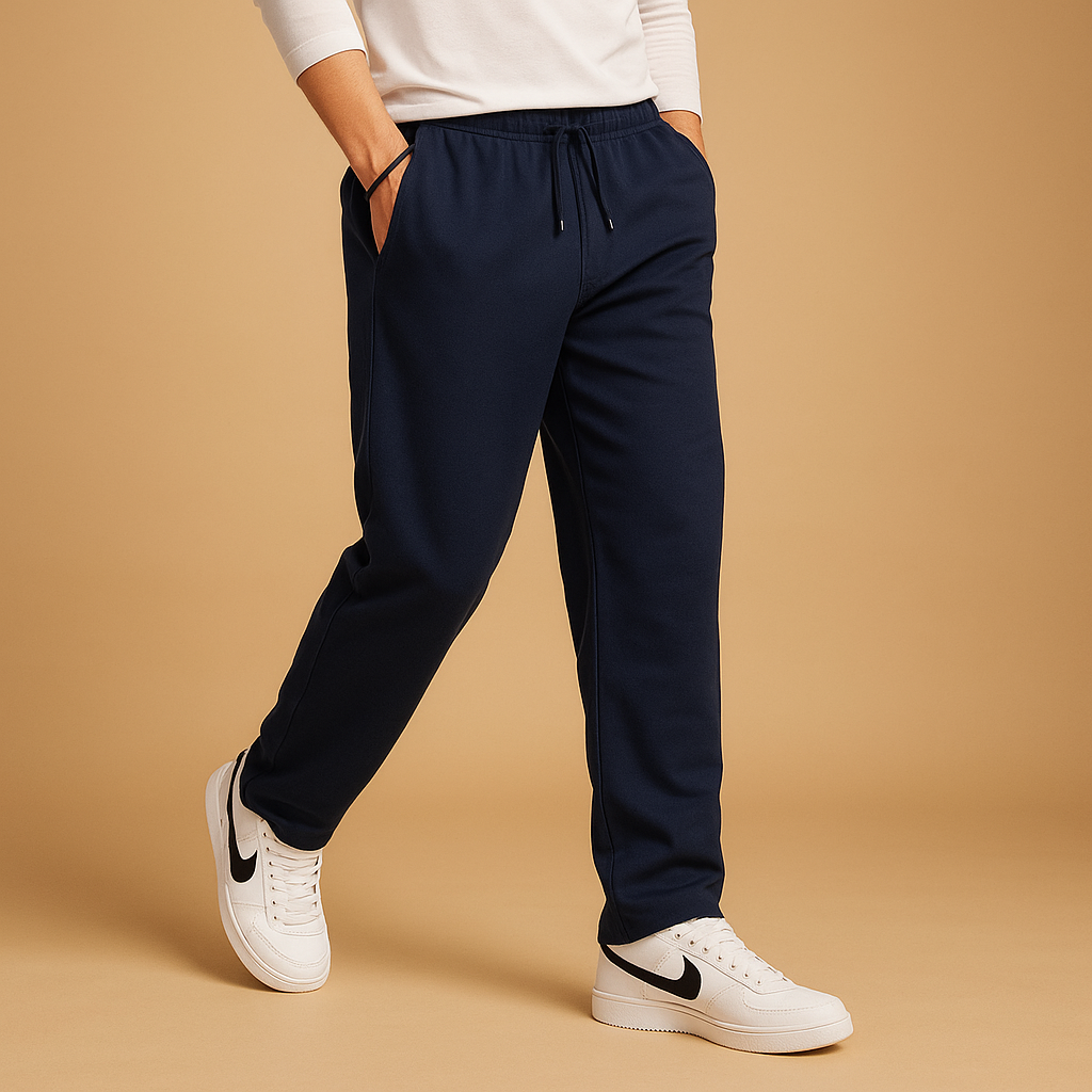 Oversized joggingsbroek voor heren met wijde pijpen in katoen, ideaal voor casual dagen en comfortabel loungen