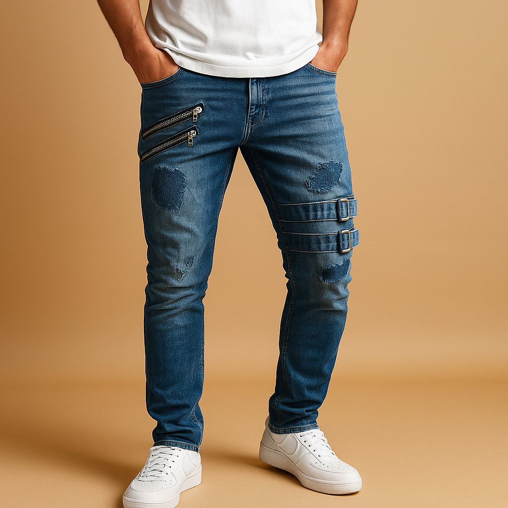 Heren slim fit jeans van stretchdenim met comfortabele pasvorm, geschikt voor casual en nette outfits.