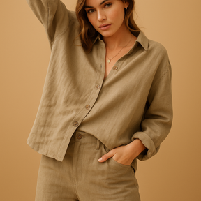 Casual damesblouse van katoen in zwart, grijs, roze, wit of khaki met comfortabele pasvorm voor dagelijks gebruik
