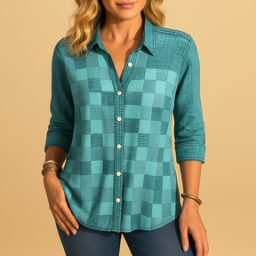 Dames blouse met klassiek ruitpatroon en ademend ontwerp, geschikt voor dagelijks gebruik en stijlvolle gelegenheden