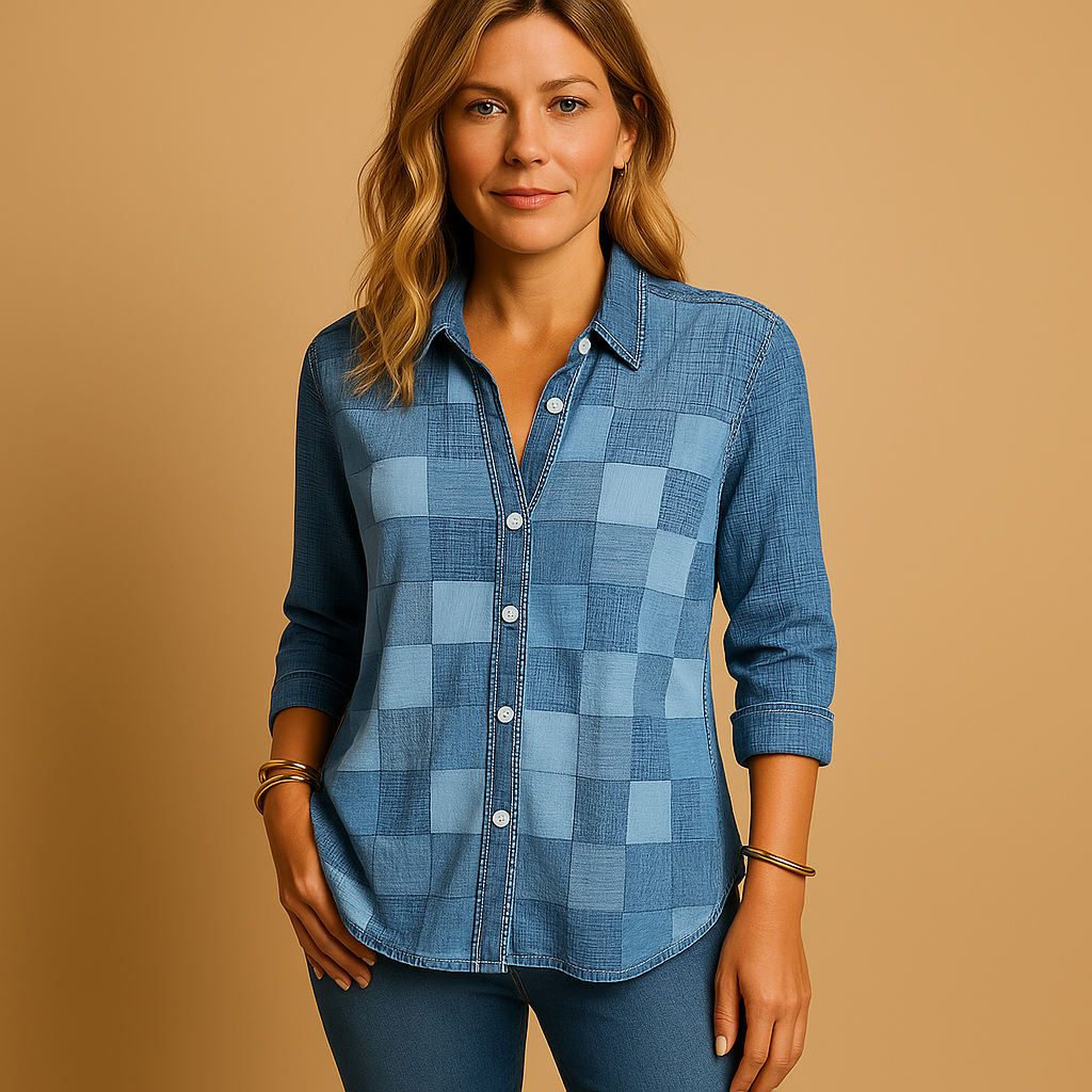 Dames blouse met klassiek ruitpatroon en ademend ontwerp, geschikt voor dagelijks gebruik en stijlvolle gelegenheden