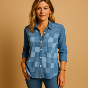 Dames blouse met klassiek ruitpatroon en ademend ontwerp, geschikt voor dagelijks gebruik en stijlvolle gelegenheden