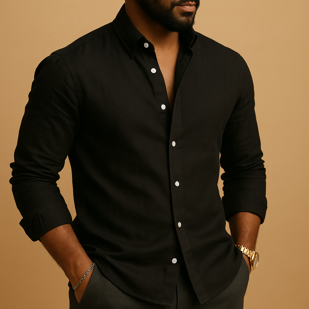 Lichtgewicht overhemd voor heren met ademende stof en tijdloos design, ideaal voor zowel casual als zakelijke outfits.