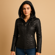 Winterjas voor dames met afneembare capuchon en ritssluiting, ideaal voor koude winterdagen en stijlvolle outfits.