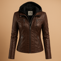 Winterjas voor dames met afneembare capuchon en ritssluiting, ideaal voor koude winterdagen en stijlvolle outfits.