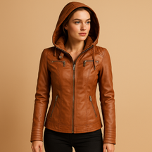 Winterjas voor dames met afneembare capuchon en ritssluiting, ideaal voor koude winterdagen en stijlvolle outfits.