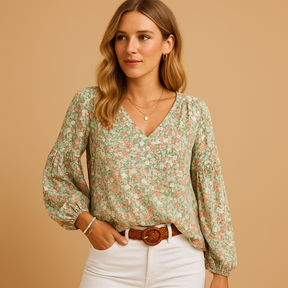 Luchtige zomer blouse voor dames met bloemenprint in roze, wit of groen, ideaal voor warme dagen en stijlvolle combinaties