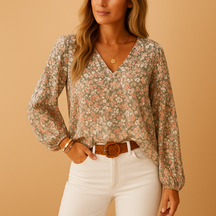 Luchtige zomer blouse voor dames met bloemenprint in roze, wit of groen, ideaal voor warme dagen en stijlvolle combinaties