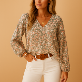 Luchtige zomer blouse voor dames met bloemenprint in roze, wit of groen, ideaal voor warme dagen en stijlvolle combinaties