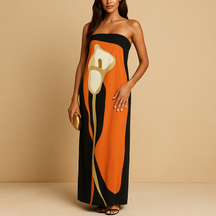 Vrouwelijke bedrukte zomerjurk voor dames met flatterende pasvorm en luchtige snit, ideaal voor zonnige vakanties, tuinfeestjes of casual uitstapjes