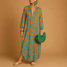 Boho maxi-jurk voor dames in lichte stof, ideaal voor zomerse dagen, festivals en stranduitjes
