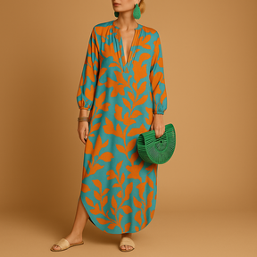 Boho maxi-jurk voor dames in lichte stof, ideaal voor zomerse dagen, festivals en stranduitjes