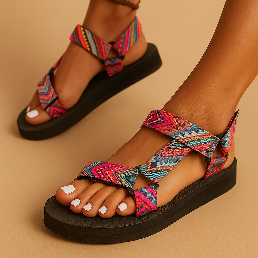 Boho sandalen voor dames met touwdesign en platte zool, ideaal voor zomerse dagen op het strand of casual outfits.