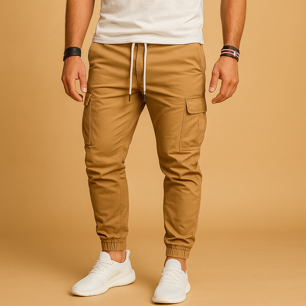 Cargo broek met meerdere zakken voor heren in groen, beige, zwart of grijs, geschikt voor avontuur en dagelijks gebruik