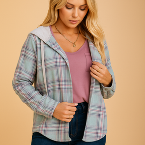 Casual button-up jas voor dames met knoopsluiting en borstzak, ideaal voor dagelijks gebruik en casual streetwear.
