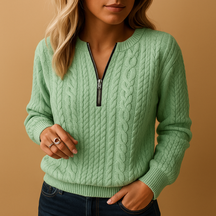 Gebreide damestrui met ronde hals en ontspannen pasvorm, perfect voor lente, herfst en winter in casual stijl