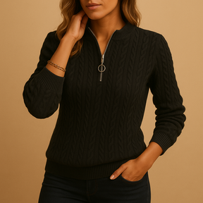 Gebreide damestrui met ronde hals en ontspannen pasvorm, perfect voor lente, herfst en winter in casual stijl
