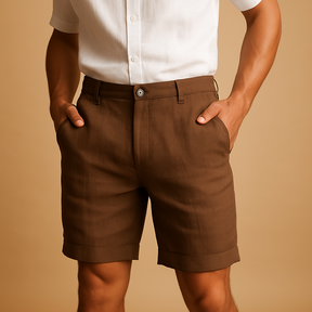 Casual short voor heren met elastische taille, ademende stof en relaxte pasvorm, ideaal voor zomerse dagen en stranduitjes.