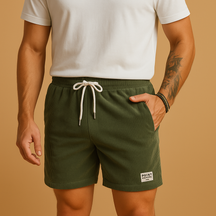 Casual short met structuur en trekkoord voor heren | Mees