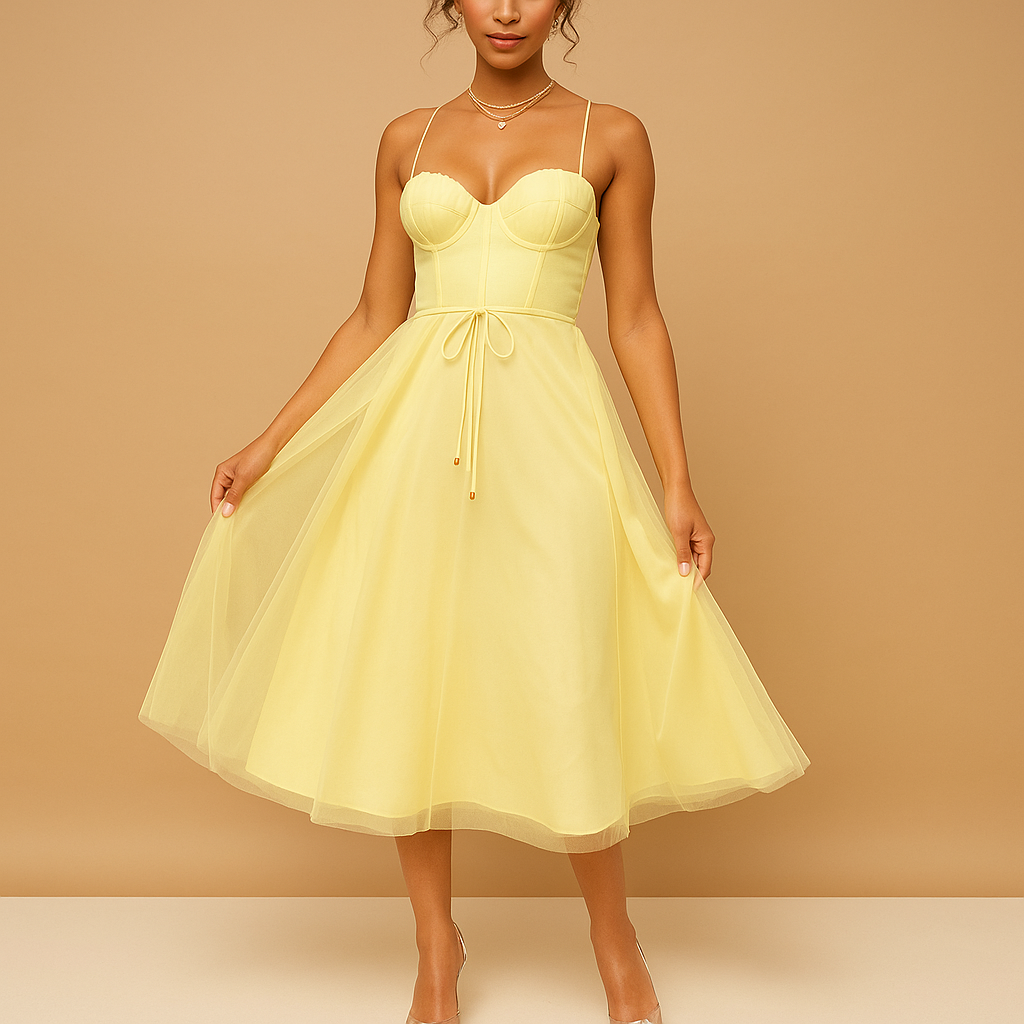 Chiffon maxi-jurk voor dames met tule-overlay, ronde hals en elegante uitstraling, perfect voor bruiloften en formele gelegenheden.