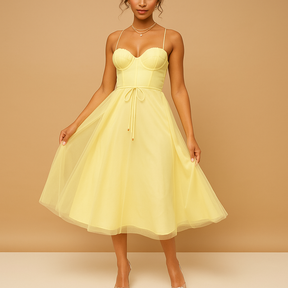 Chiffon maxi-jurk voor dames met tule-overlay, ronde hals en elegante uitstraling, perfect voor bruiloften en formele gelegenheden.