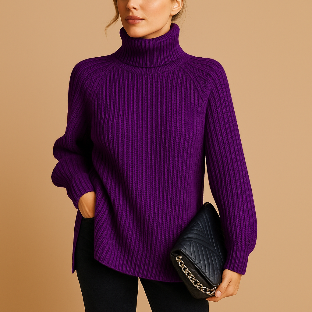 Elegante dames coltrui met warme col en zachte stof, ideaal voor herfst, winter en stijlvolle lagen