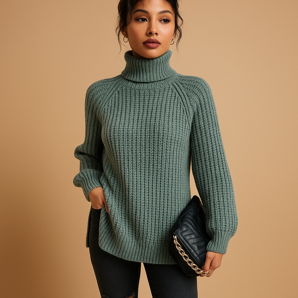 Elegante dames coltrui met warme col en zachte stof, ideaal voor herfst, winter en stijlvolle lagen
