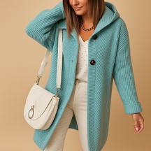 Comfortabel damesvest met open voorkant, tijdloze pasvorm en zachte stof in beige, zwart, grijs en blauw – perfect voor elk seizoen.