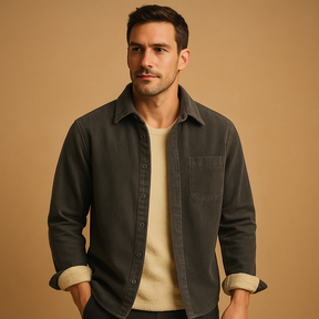Corduroy herenoverhemd met vintage uitstraling en comfortabele pasvorm, perfect voor casual en verzorgde looks.