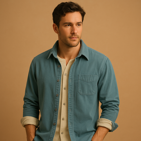 Corduroy herenoverhemd met vintage uitstraling en comfortabele pasvorm, perfect voor casual en verzorgde looks.
