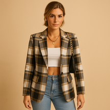 Elegante damesblazer met flatterende pasvorm en open voorkant, perfect voor casual en formele outfits in elk seizoen.
