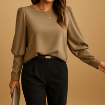 Elegante damesblouse met lange mouwen, ademende stof en klassieke snit, ideaal voor herfstlooks, werk en casual gelegenheden