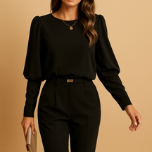 Elegante damesblouse met lange mouwen, ademende stof en klassieke snit, ideaal voor herfstlooks, werk en casual gelegenheden