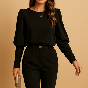 Elegante damesblouse met lange mouwen, ademende stof en klassieke snit, ideaal voor herfstlooks, werk en casual gelegenheden