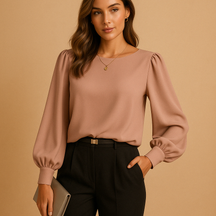 Elegante damesblouse met lange mouwen, ademende stof en klassieke snit, ideaal voor herfstlooks, werk en casual gelegenheden