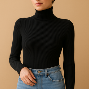 Elegante gebreide dames coltrui van zachte kwaliteitsgarens met omslagcol, ideaal voor herfst en winter.