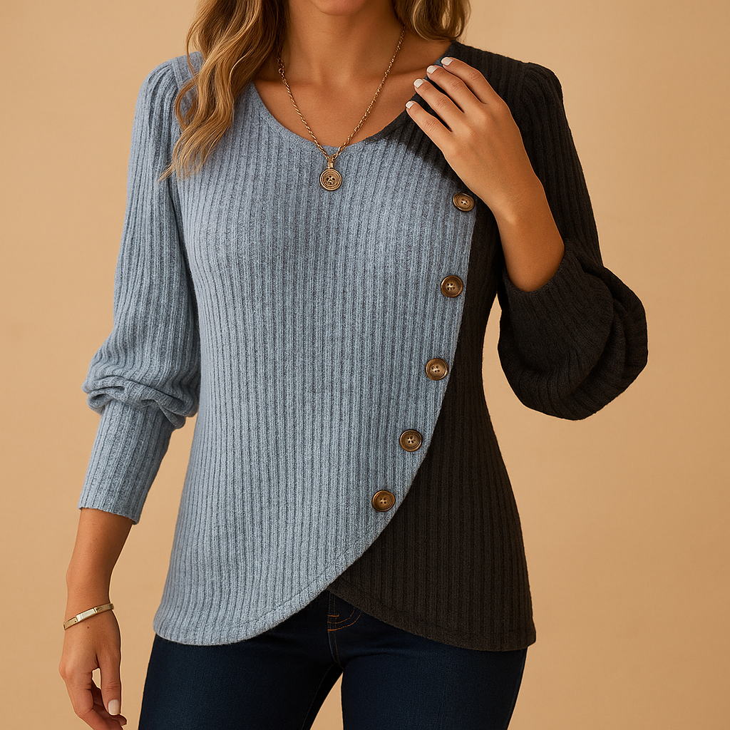 Elegante gebreide trui voor dames in luxe stof met flatterend silhouet, perfect voor werk, casual en sociale gelegenheden.