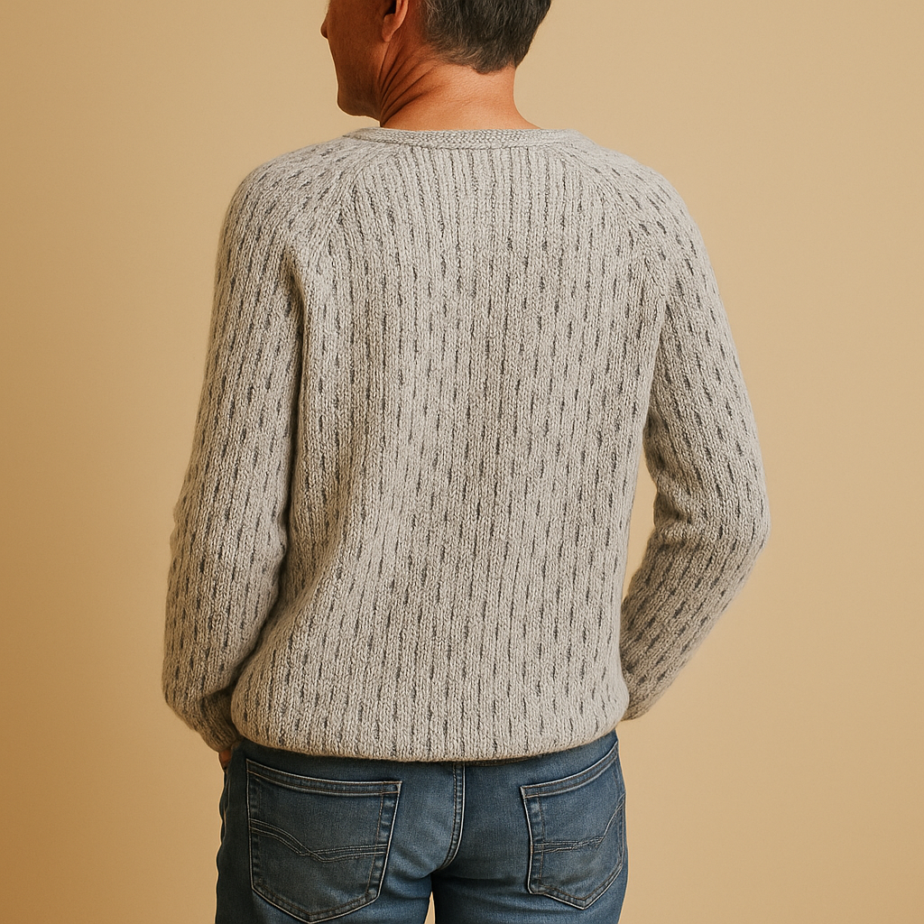 Elegante gebreide wintertrui voor dames in grijs, met ademende stof en ontspannen pasvorm, perfect voor casual en formele gelegenheden.