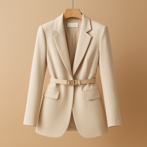 Dames blazer met elegante getailleerde pasvorm en stijlvolle uitstraling, ideaal voor werk en avondgelegenheden.