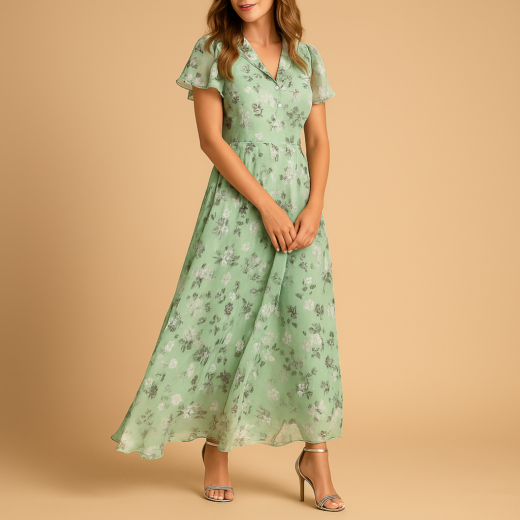 Elegante midi-jurk voor dames met flatterende pasvorm, geschikt voor werk en avondgelegenheden